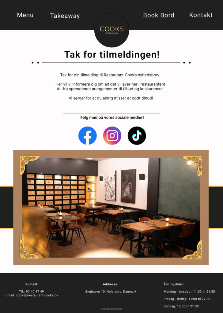 restaurant cooks nyhedsbrev